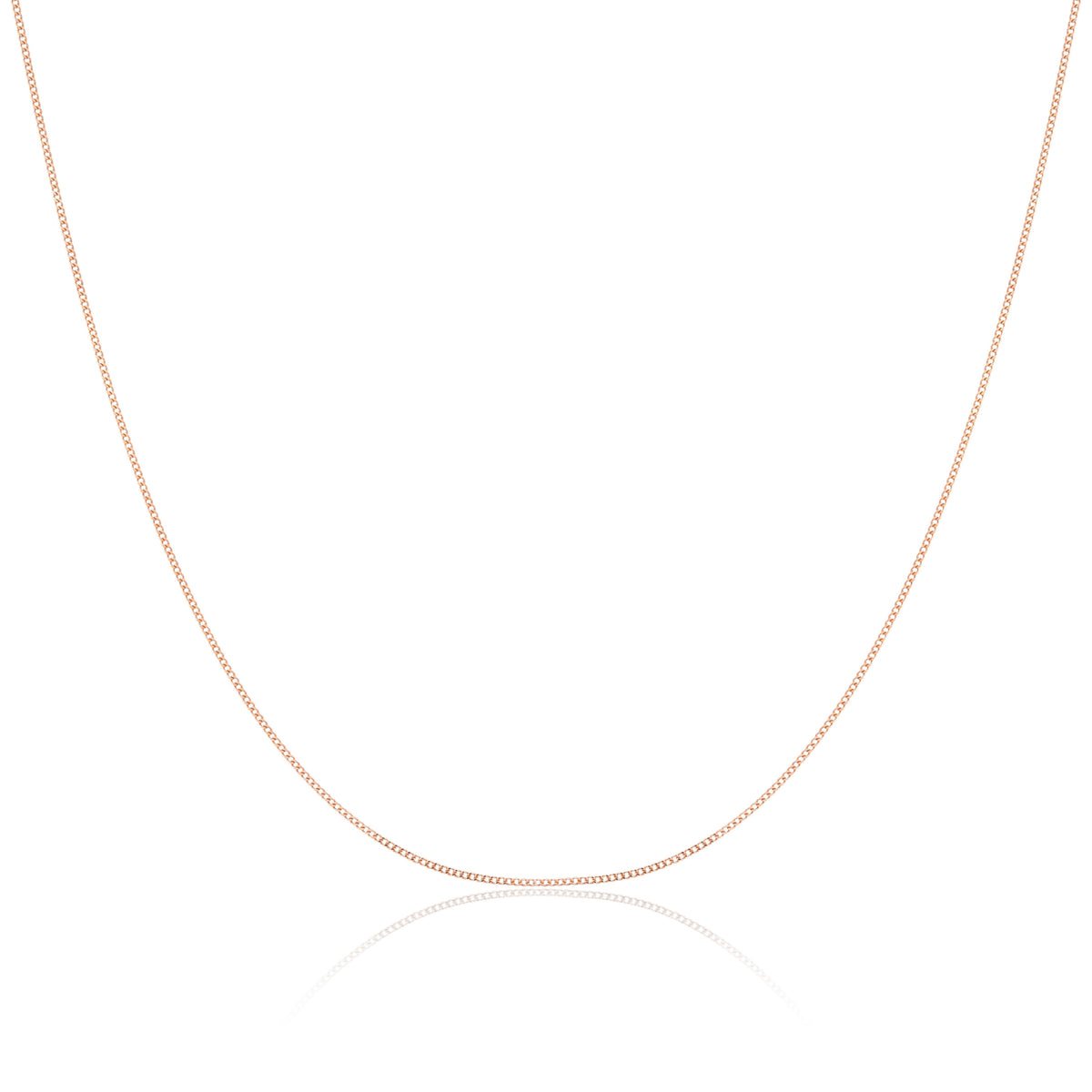 Chaîne gourmette en or rose 9 carats taille diamant