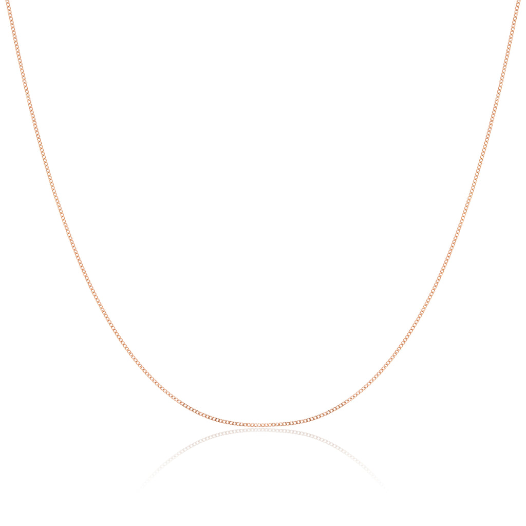 Chaîne gourmette en or rose 9 carats taille diamant