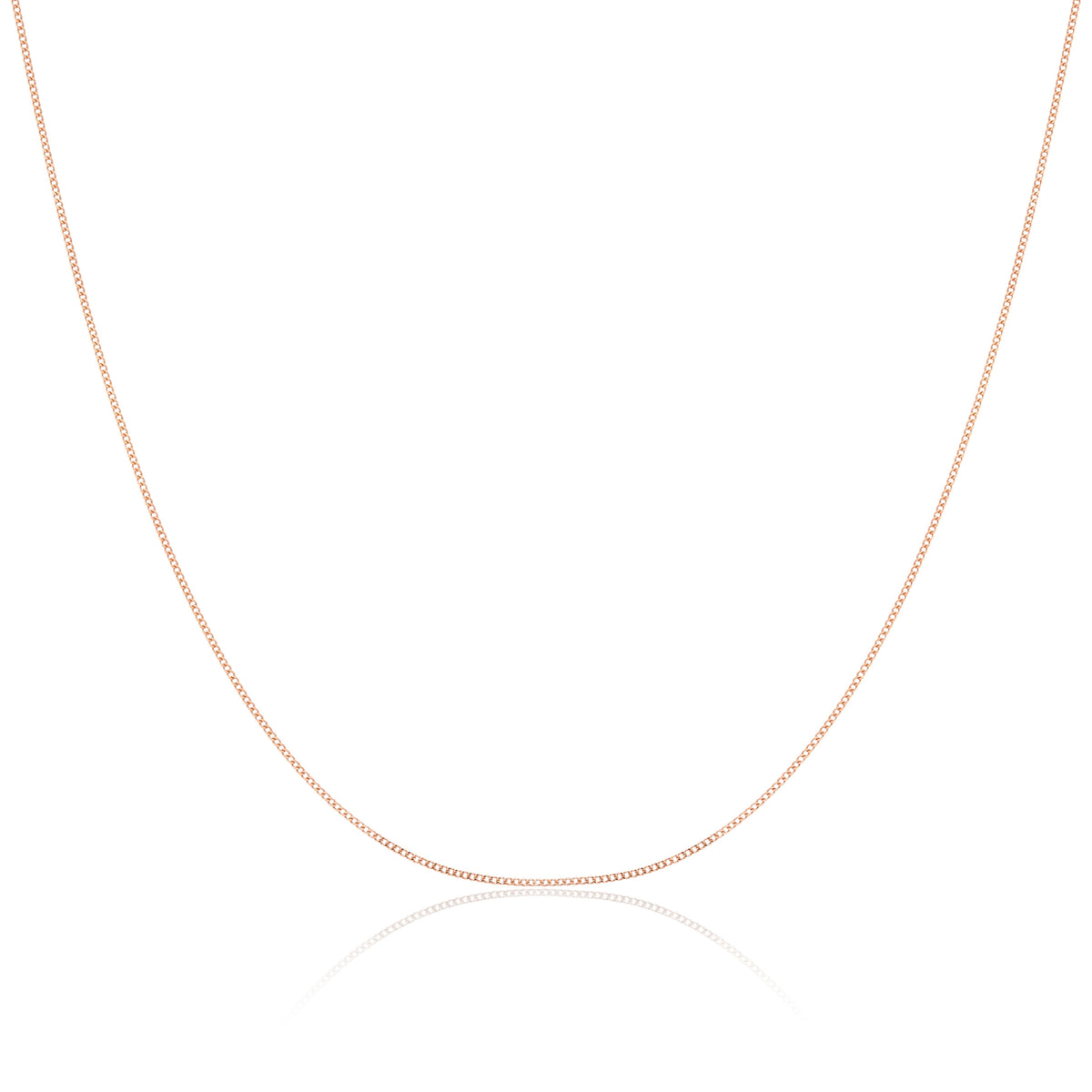 Chaîne gourmette en or rose 9 carats taille diamant