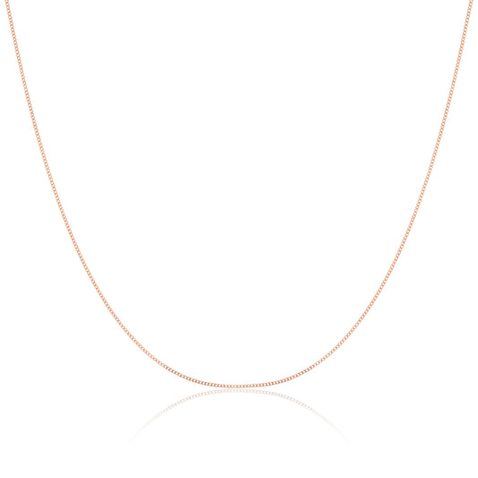 Chaîne gourmette en or rose 9 carats taille diamant