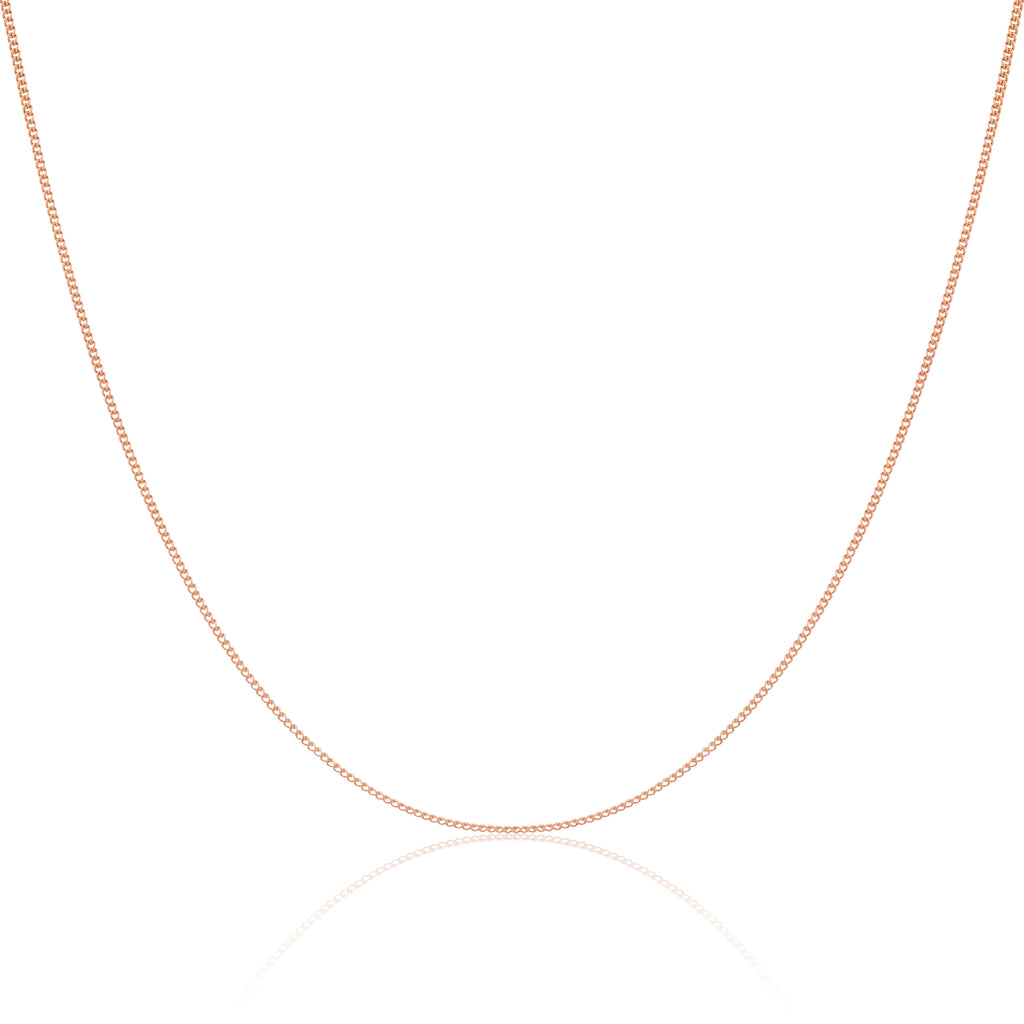 Chaîne gourmette en or rose 9 carats taille diamant de 40 à 50 cm