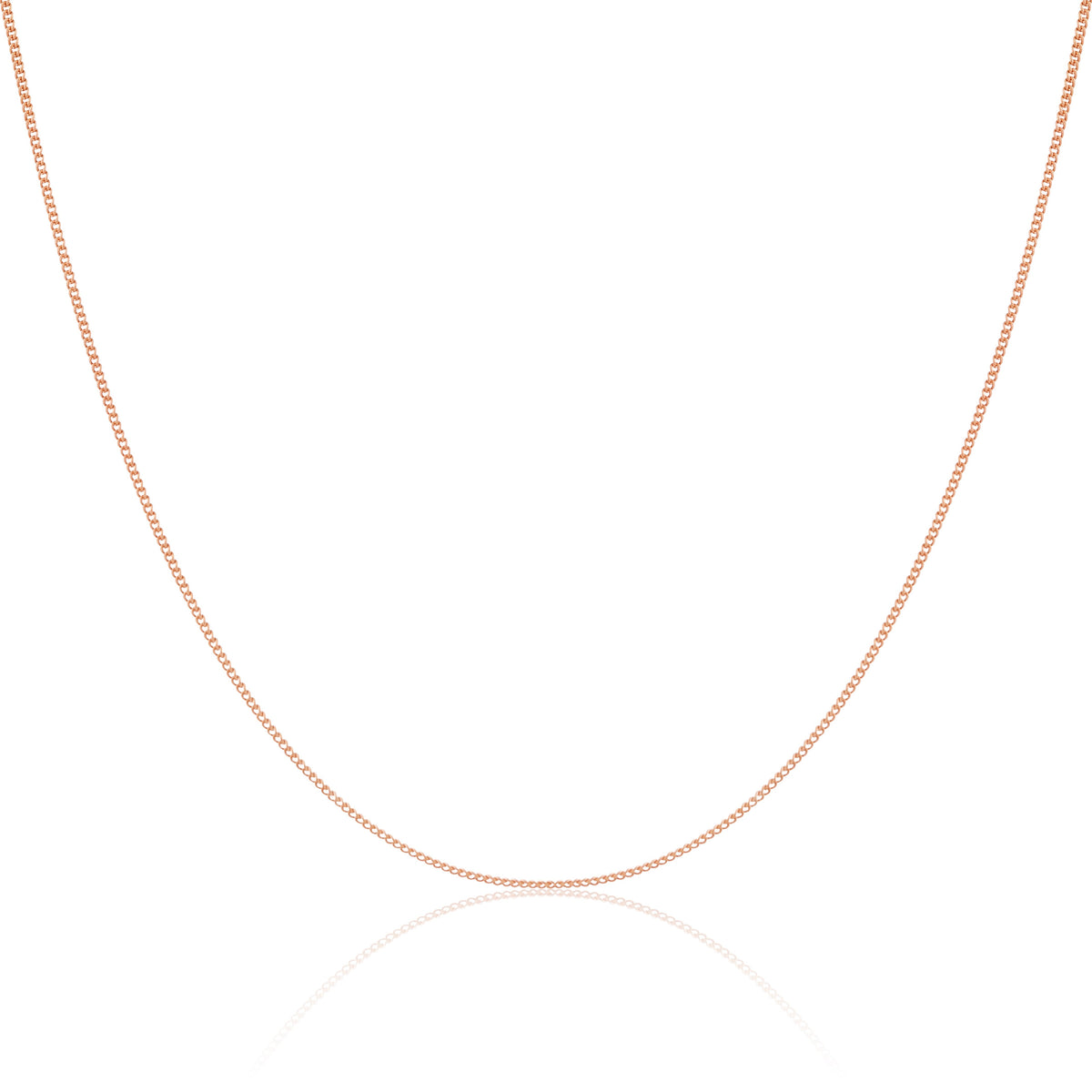 Chaîne gourmette en or rose 9 carats taille diamant de 40 à 50 cm