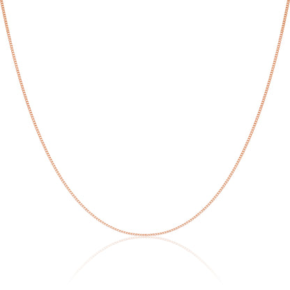Chaîne gourmette en or rose 9 carats taille diamant de 40 à 50 cm