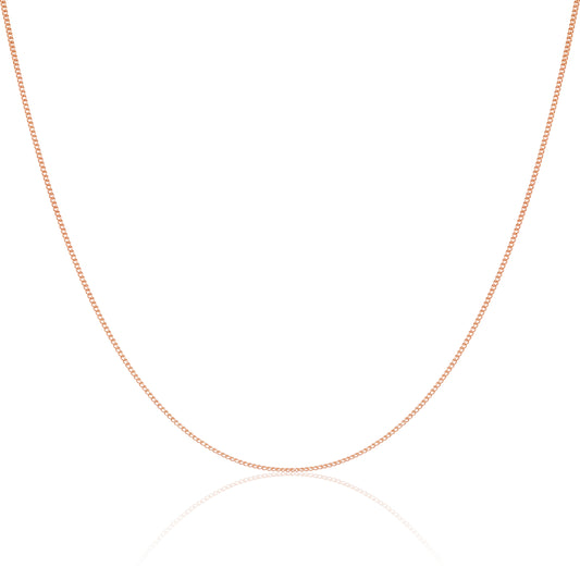 Chaîne gourmette en or rose 9 carats taille diamant de 40 à 50 cm