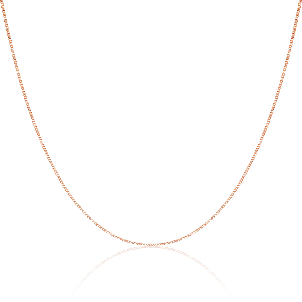Chaîne gourmette en or rose 9 carats taille diamant de 40 à 50 cm