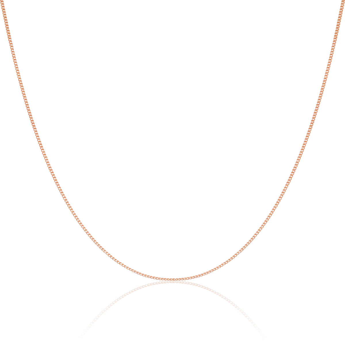 Chaîne gourmette en or rose 9 carats taille diamant de 40 à 50 cm