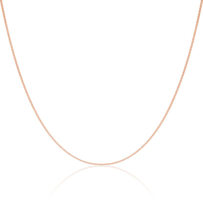 Chaîne gourmette en or rose 9 carats taille diamant de 40 à 50 cm