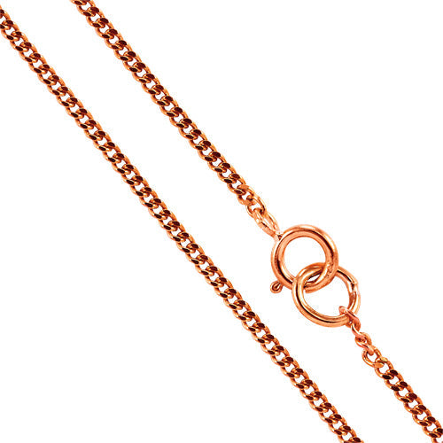 Chaîne gourmette en or rose 9 carats taille diamant de 40 à 50 cm