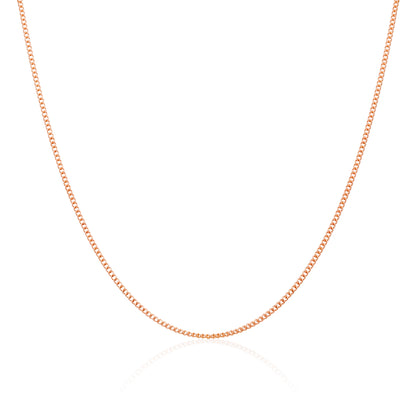 Chaîne gourmette en or rose 9 carats taille diamant