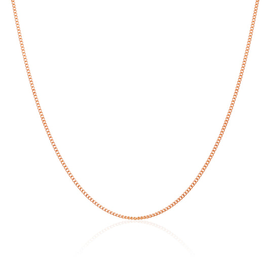 Chaîne gourmette en or rose 9 carats taille diamant