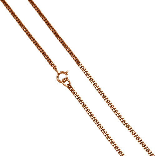 Chaîne gourmette en or rose 9 carats taille diamant