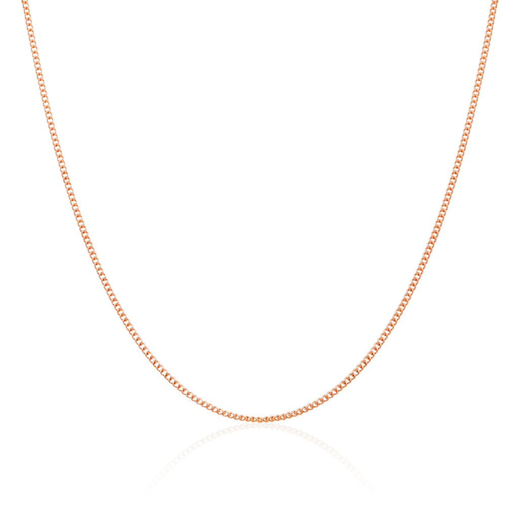 Chaîne gourmette en or rose 9 carats taille diamant