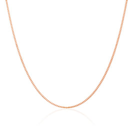 Chaîne gourmette en or rose 9 carats taille diamant