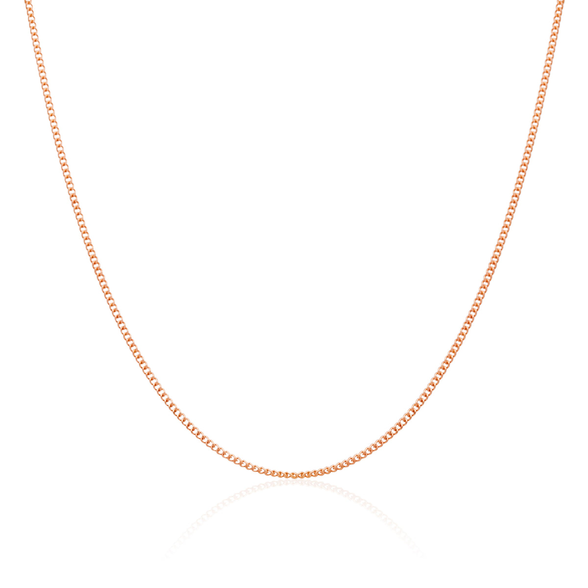 Chaîne gourmette en or rose 9 carats taille diamant