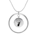 Pendentif Karma Moments en argent sterling avec breloque empreinte de bébé sur chaîne à perles