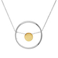 Collier avec pendentif en argent sterling Karma Moments plaqué perle et anneau 40 à 55 cm