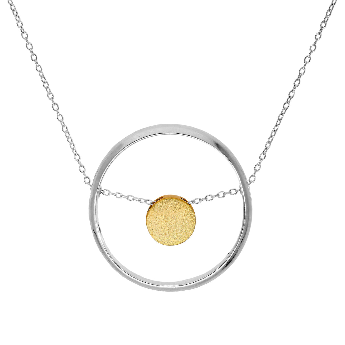 Collier avec pendentif en argent sterling Karma Moments plaqué perle et anneau 40 à 55 cm