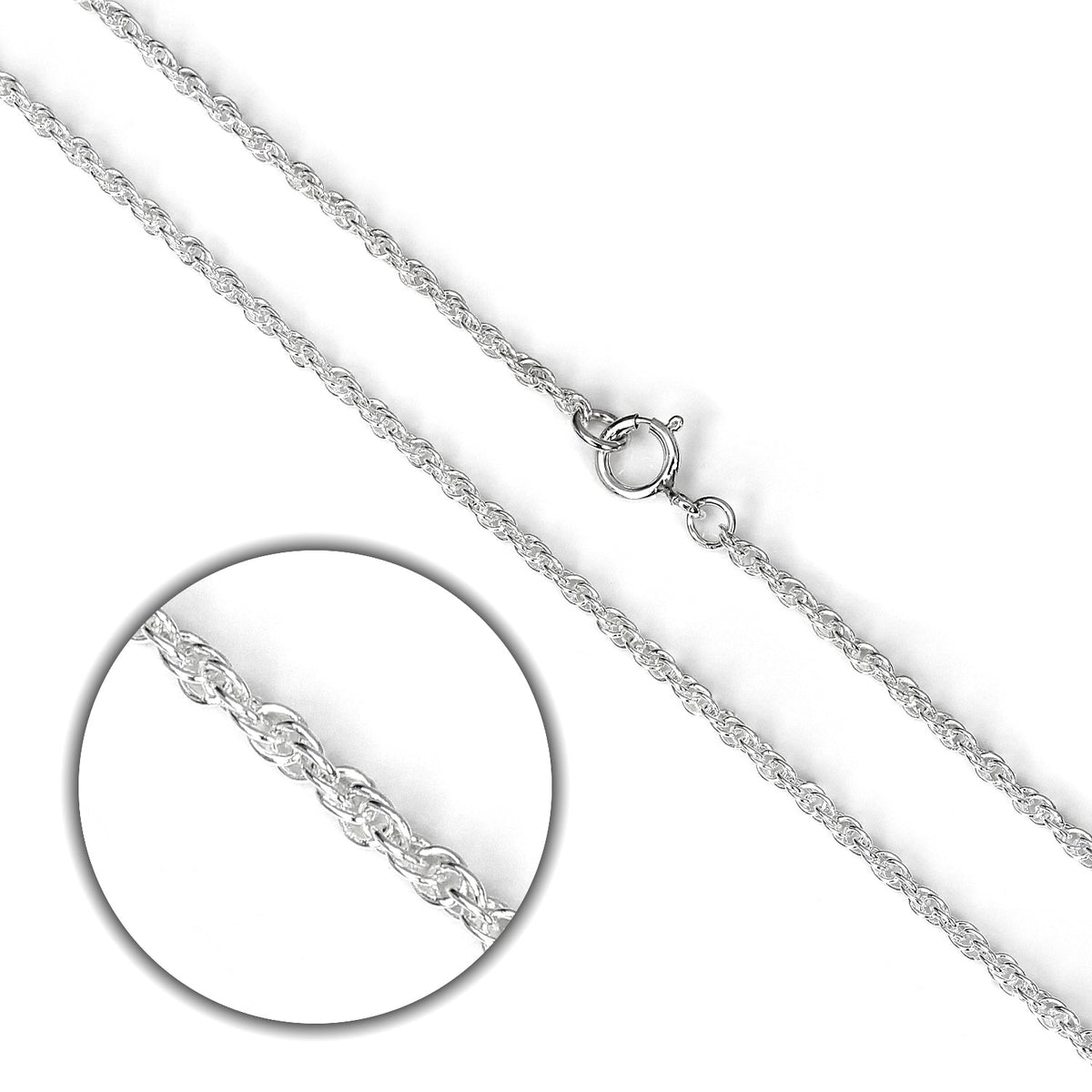 Chaîne en argent sterling Prince de Galles de 40 à 60 cm