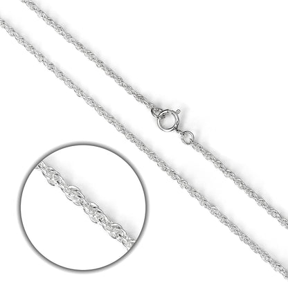 Chaîne en argent sterling Prince de Galles de 16 à 24 pouces