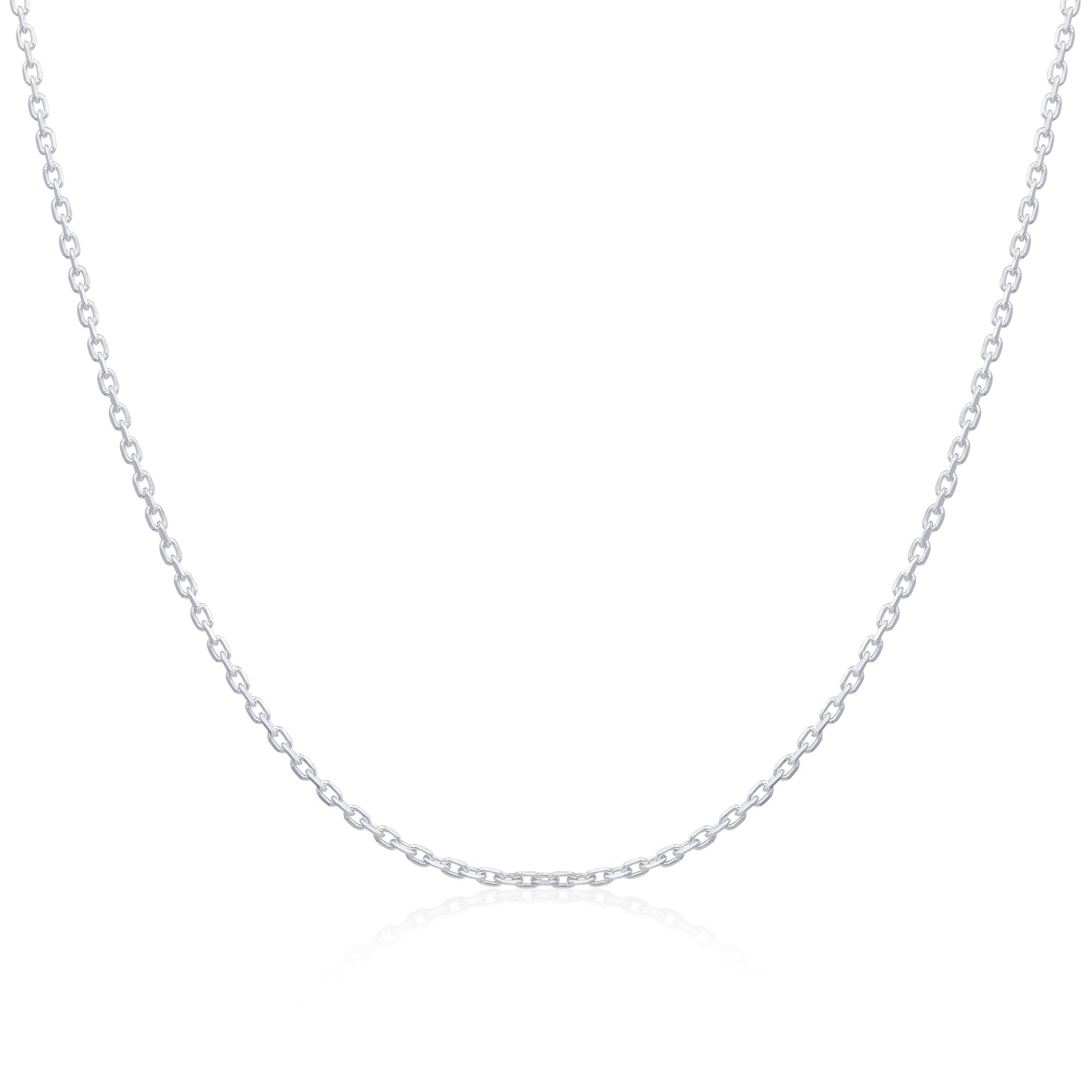 Chaîne en argent sterling taille diamant de 40 à 45 cm
