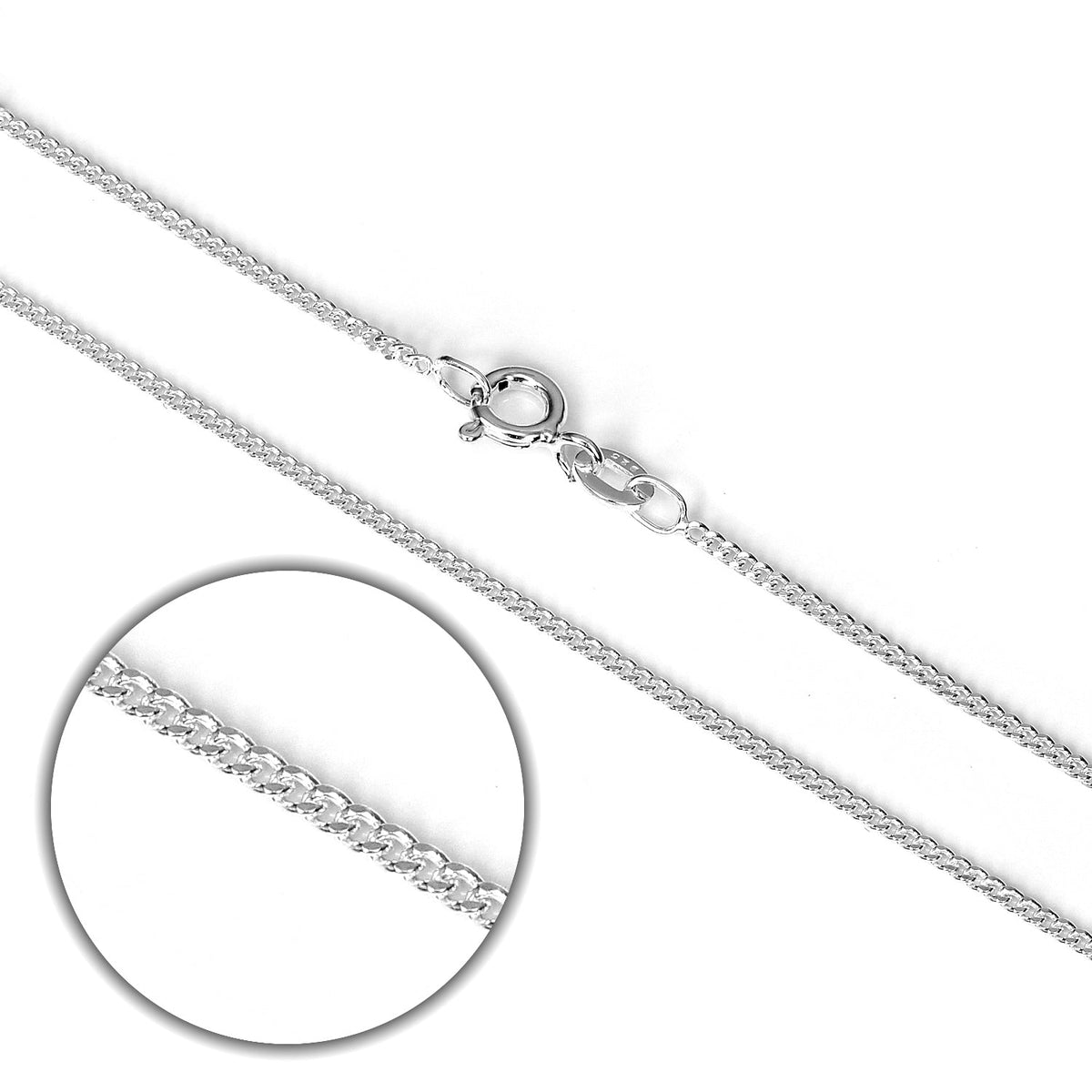 Chaîne gourmette en argent sterling taille diamant