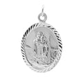 Grand pendentif ovale Saint Christophe en argent sterling