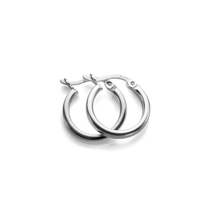 Boucles d'oreilles créoles carrées en argent sterling de 2 mm
