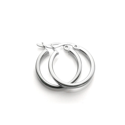 Boucles d'oreilles créoles carrées en argent sterling de 2 mm