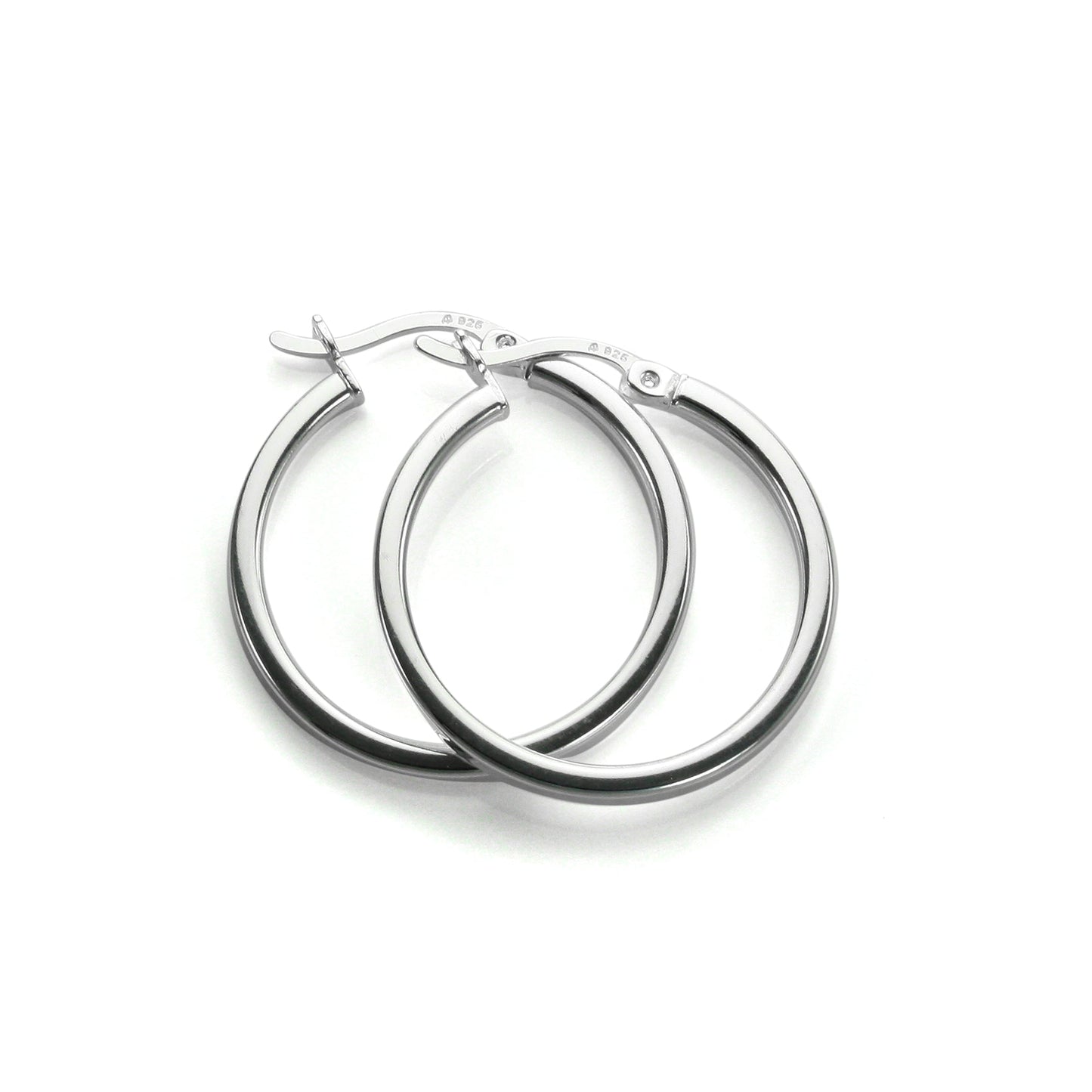 Boucles d'oreilles créoles carrées en argent sterling de 2 mm