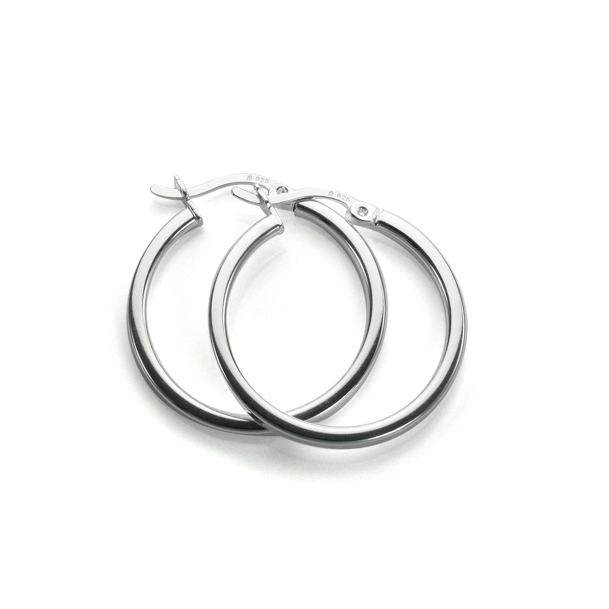 Boucles d'oreilles créoles carrées en argent sterling de 2 mm