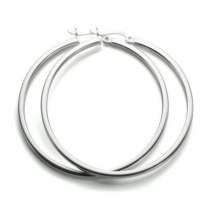 Boucles d'oreilles créoles carrées en argent sterling de 2 mm