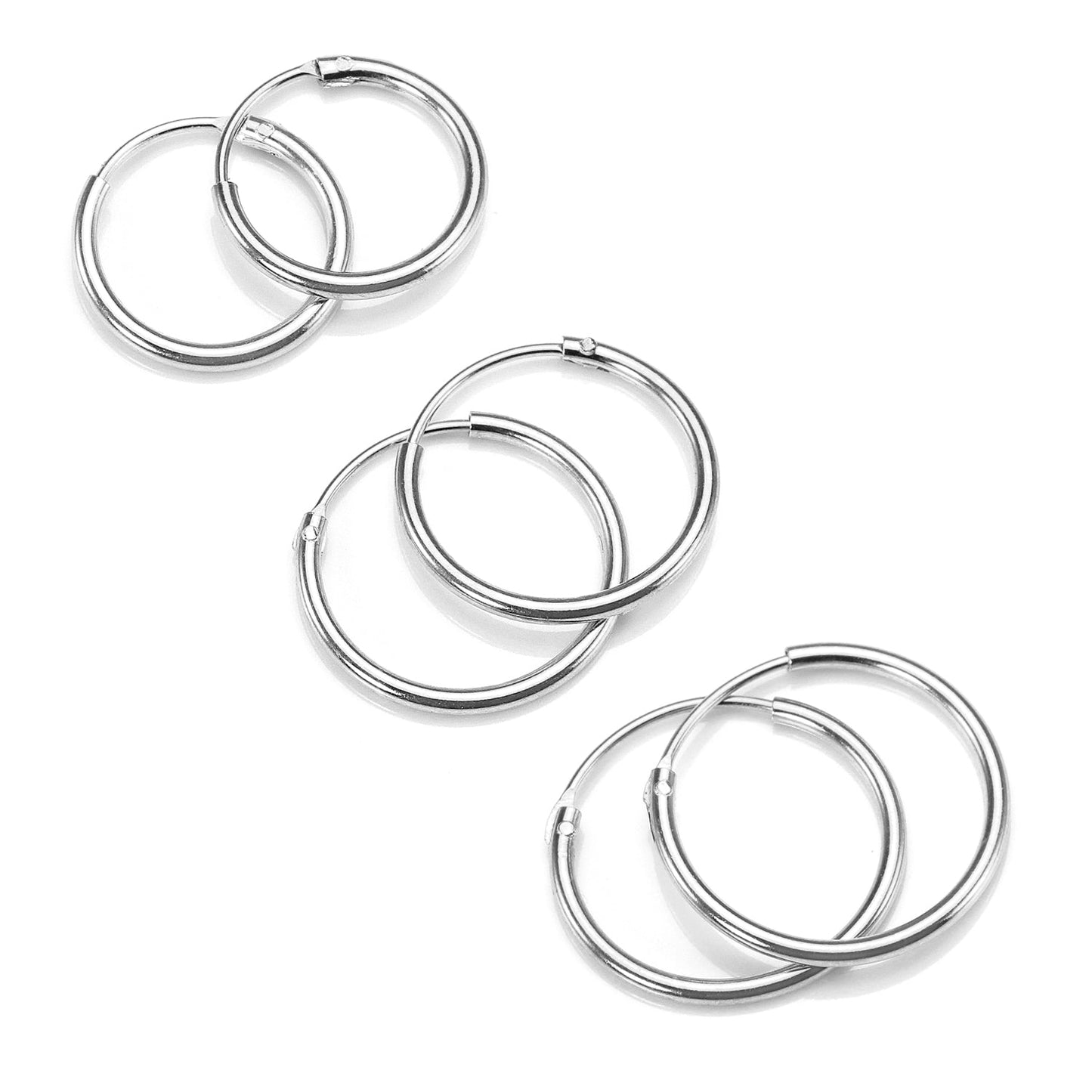 Boucles d'oreilles créoles en argent sterling