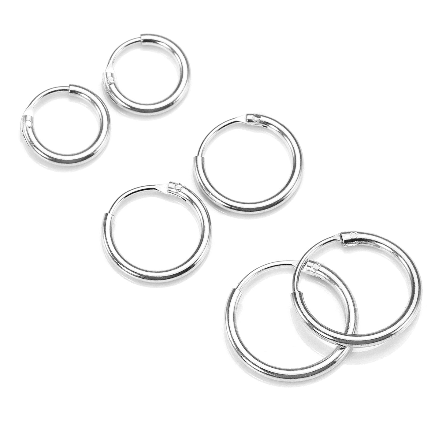 Boucles d'oreilles créoles en argent sterling