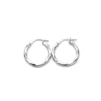 Boucles d'oreilles créoles en argent sterling torsadées de 2,5 mm