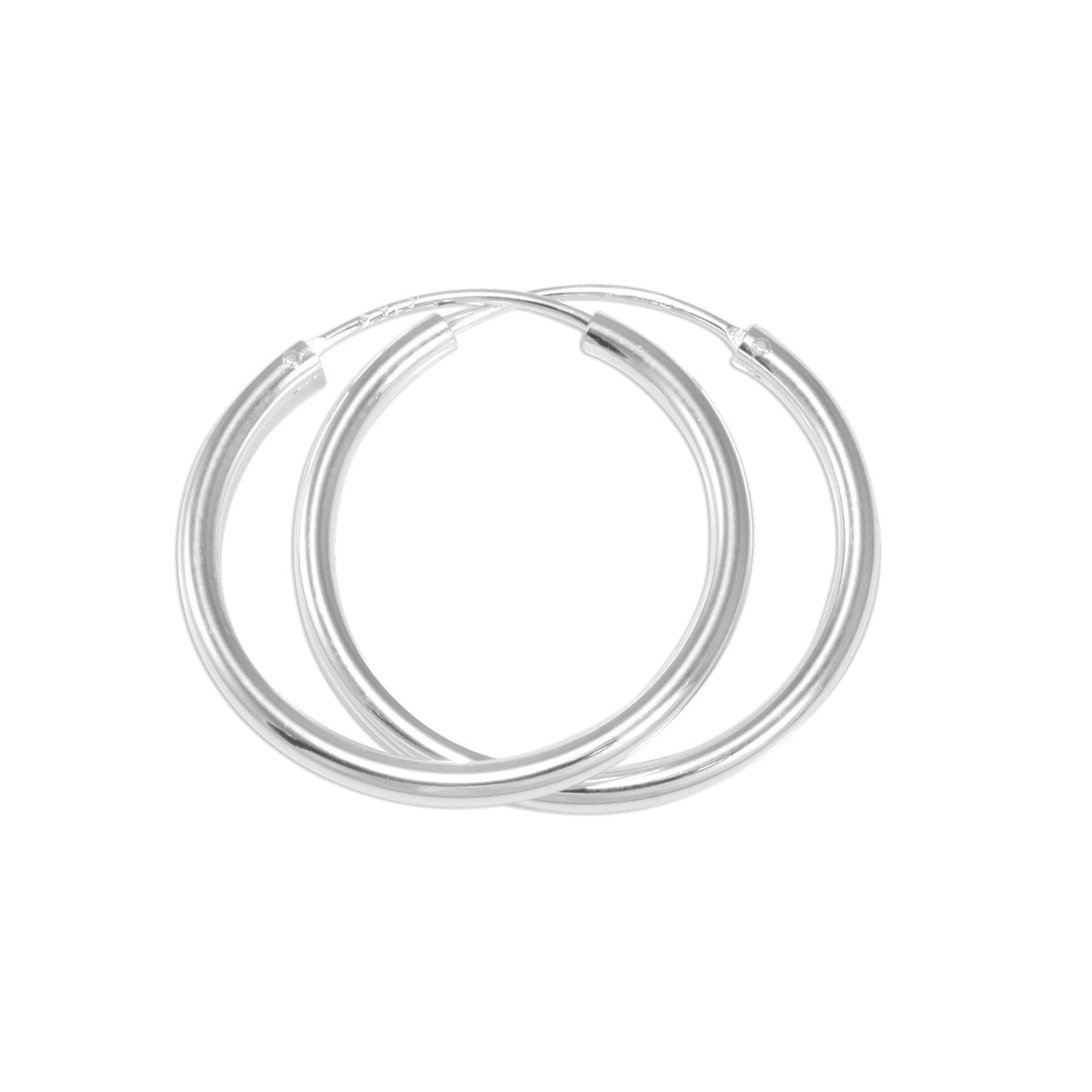 Boucles d'oreilles créoles en argent sterling de 1,5 mm