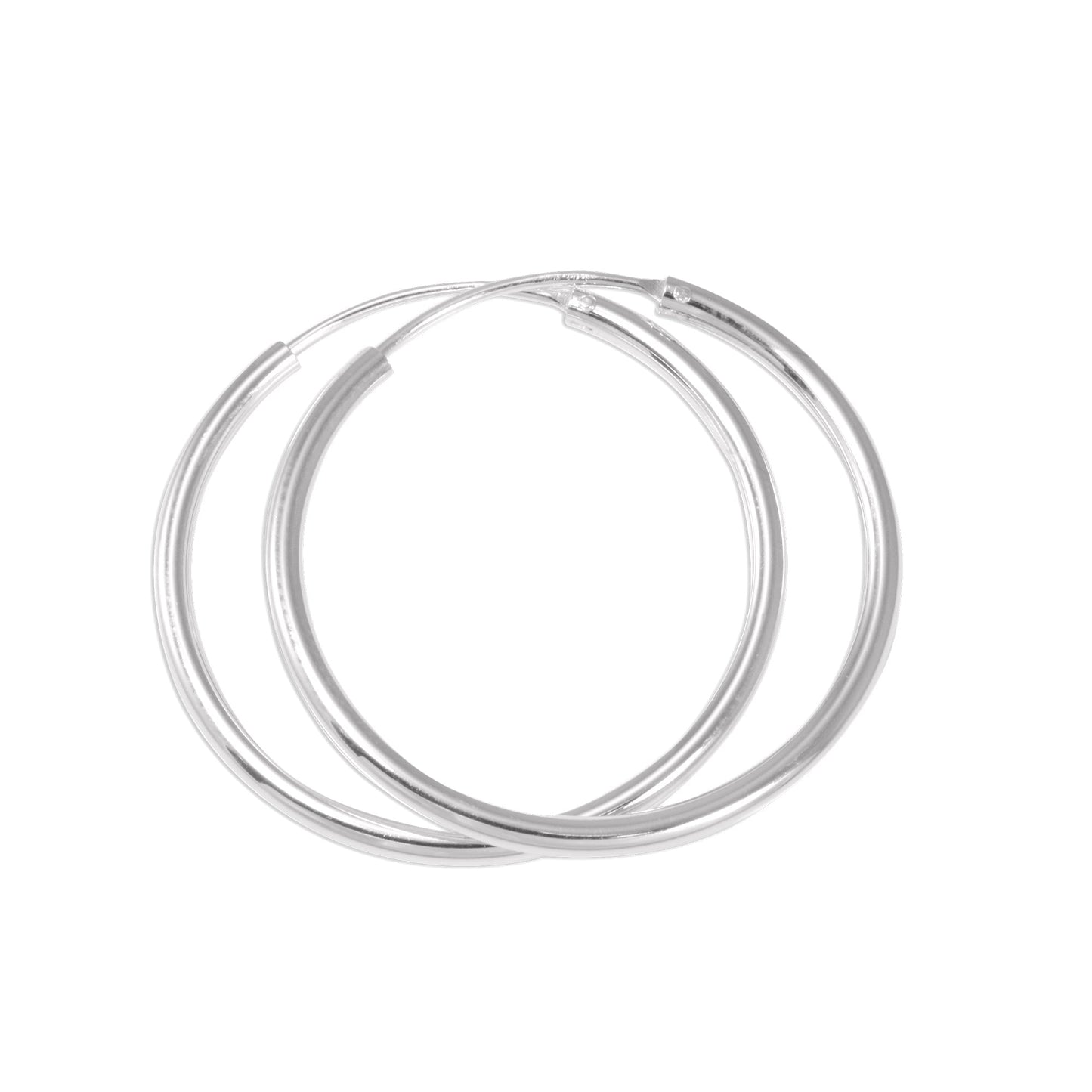 Boucles d'oreilles créoles en argent sterling de 1,5 mm