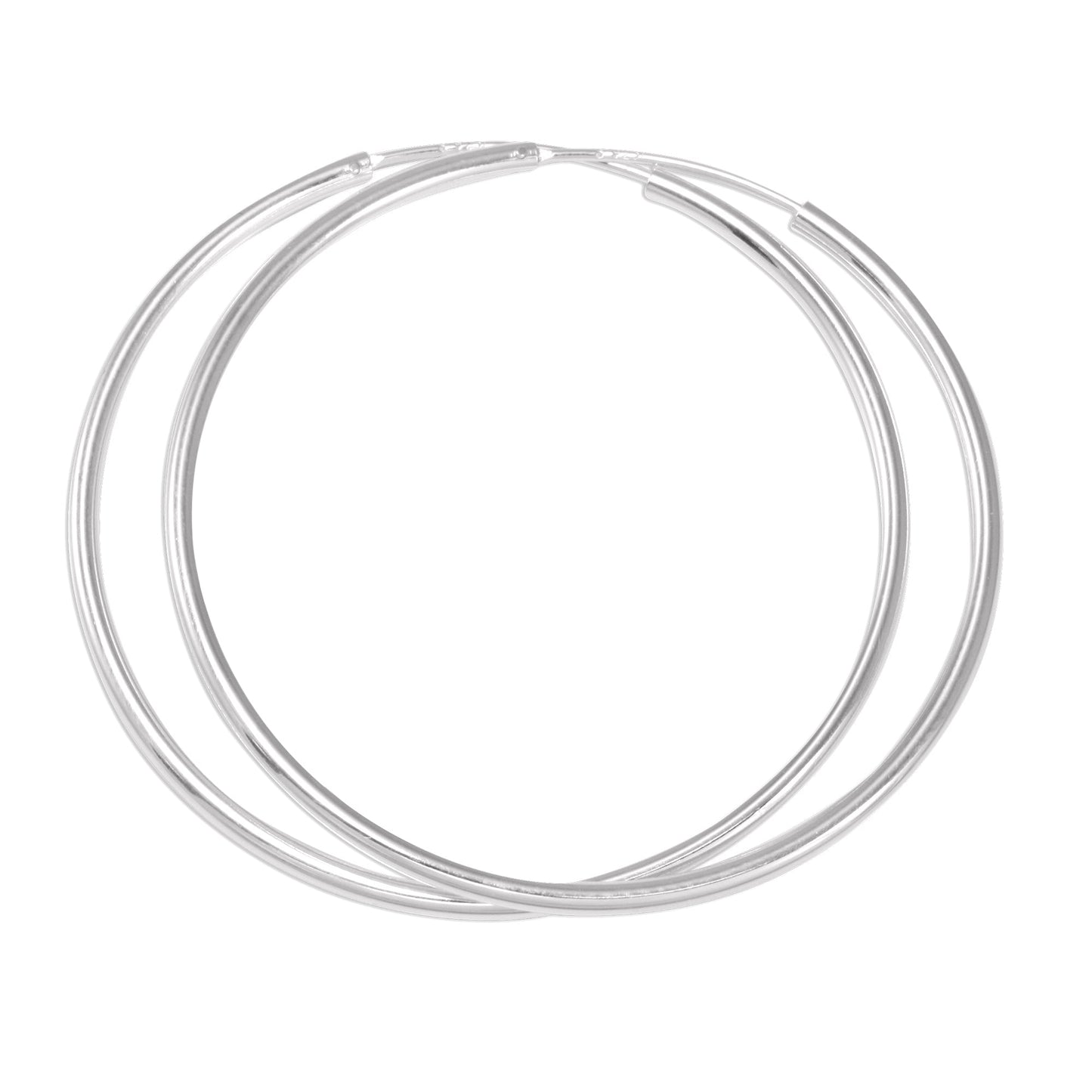 Boucles d'oreilles créoles en argent sterling de 1,5 mm