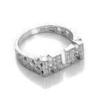 Bague maman en argent sterling avec zircone cubique transparent