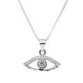 Collier avec pendentif en argent sterling et cristal CZ transparent contre le mauvais œil, 40 à 55 cm