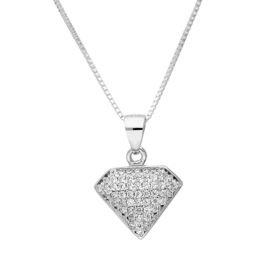 Collier pendentif en argent sterling et cristal CZ transparent en forme de bijou, 40 à 55 cm