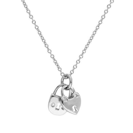 Collier double cadenas en argent sterling et cristal CZ transparent
