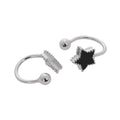 Boucles d'oreilles étoiles en argent sterling et émail noir