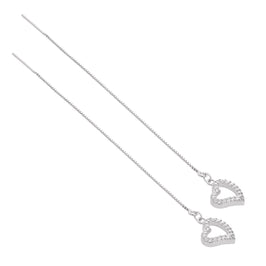 Boucles d'oreilles en argent sterling et cristal CZ transparent en forme de cœur