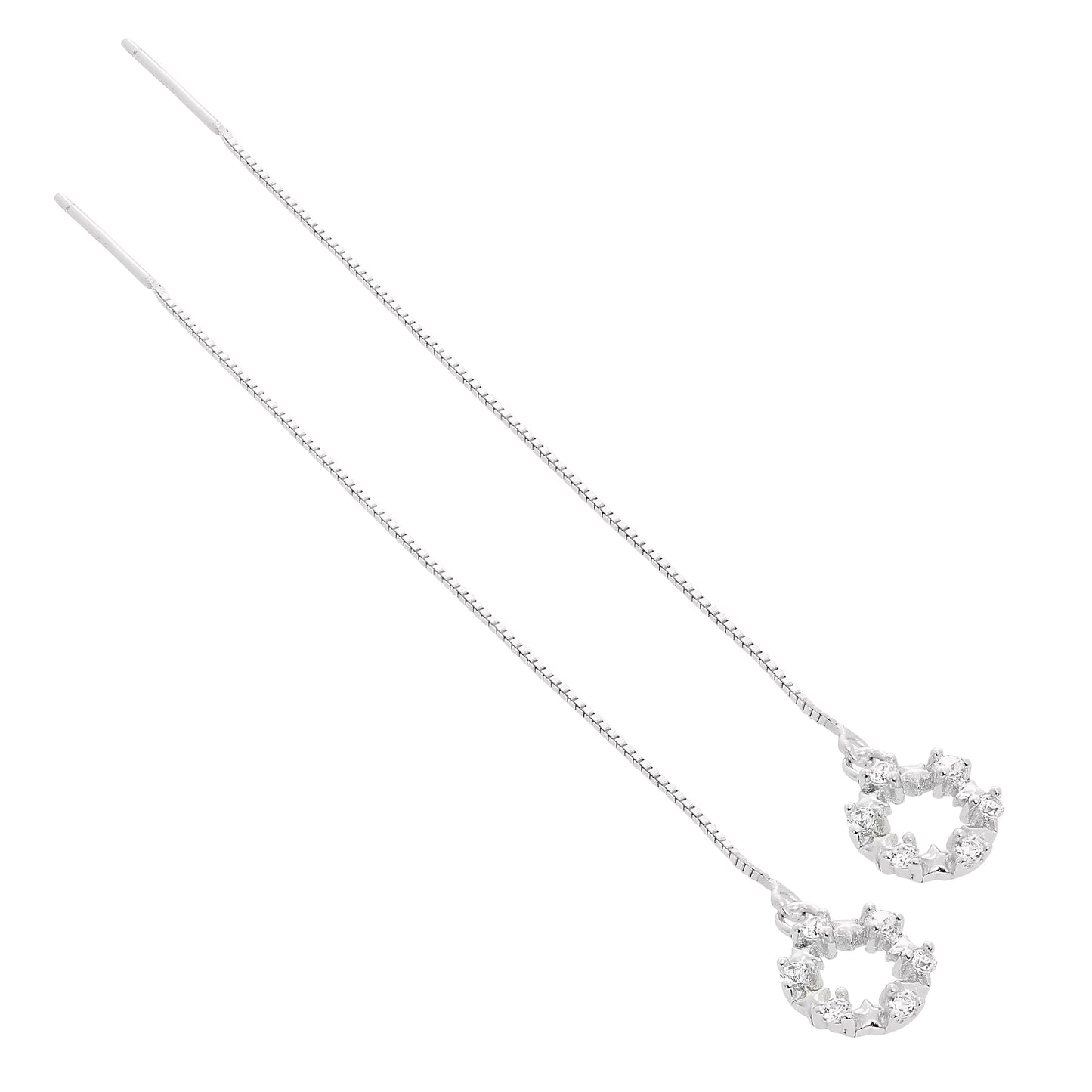 Boucles d'oreilles Karma Circle en argent sterling et cristal CZ transparent