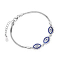 Bracelet triple œil maléfique en argent sterling et cristal CZ