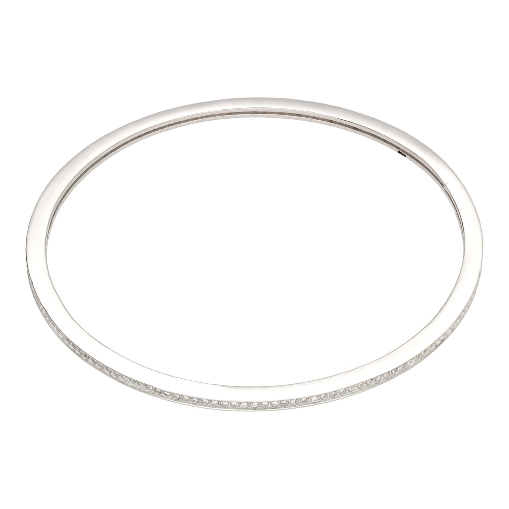 Bracelet rond en argent sterling et cristal CZ transparent de 61 mm