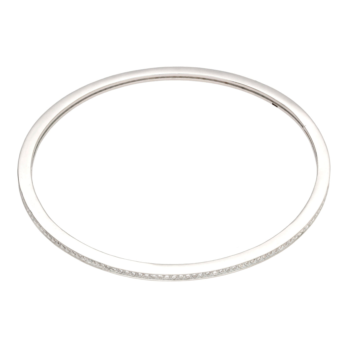 Bracelet rond en argent sterling et cristal CZ transparent de 61 mm