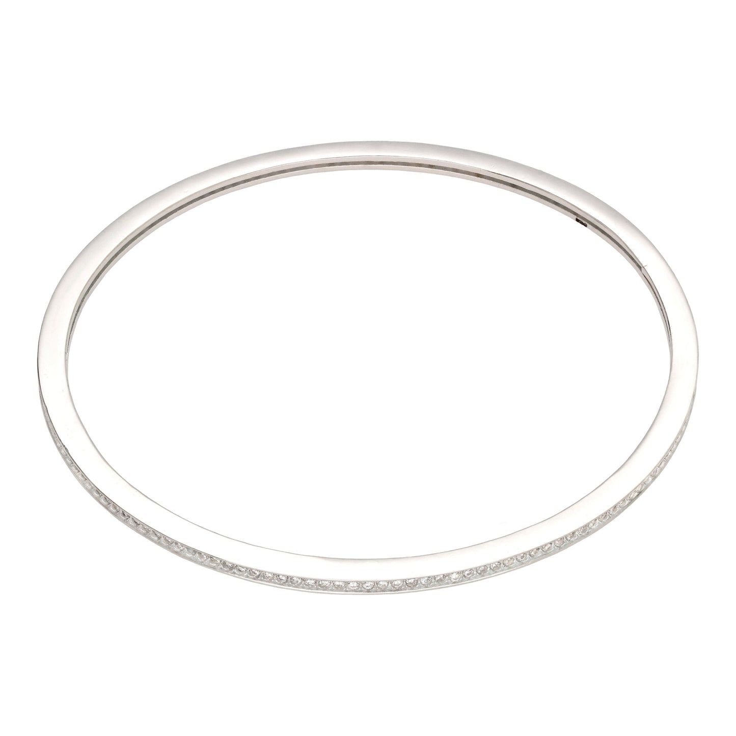 Bracelet rond en argent sterling et cristal CZ transparent de 61 mm
