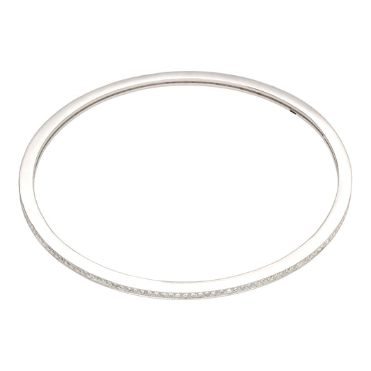 Bracelet rond en argent sterling et cristal CZ transparent de 61 mm
