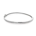 Bracelet jonc ovale à charnière en argent sterling et cristal CZ transparent